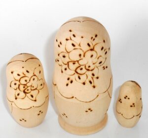 DIY 3-set with doll 10 cm nesting Doll Babooshki s raw plain unpainted Unfinished Montessori blank