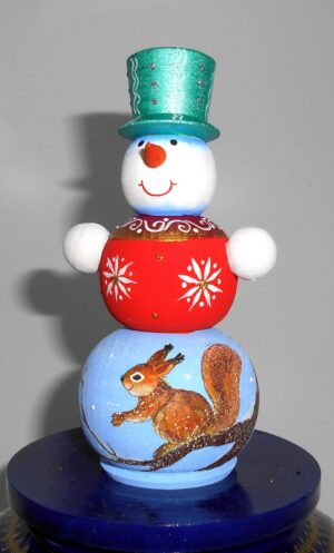 Snowman Music Box with squirrel - 3