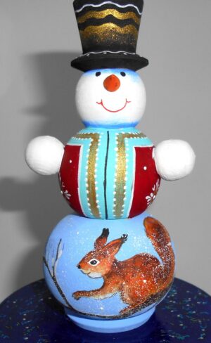 Snowman Music Box with squirrel - 4