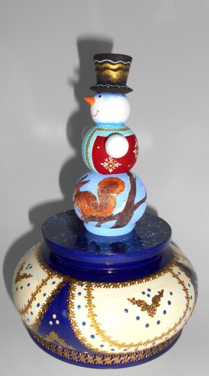 Snowman Music Box with squirrel - 5