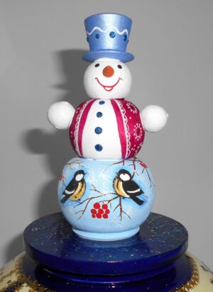 Snowman Music Box with birds - 3