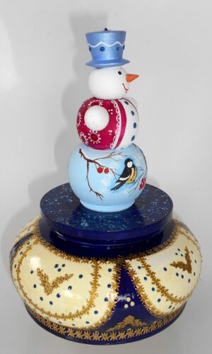 Snowman Music Box with birds - 4