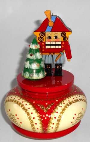 Nutcracker Music Box in red