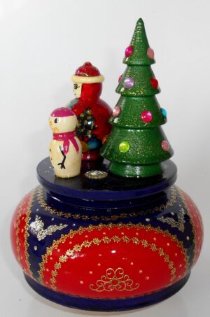 Santa with Xmas tree and snowman Music Box - 3