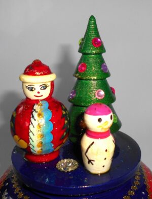 Santa with Xmas tree and snowman Music Box - 4