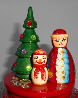 Santa with Xmas tree and snowman Music Box - 3