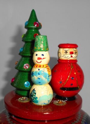 Santa with Xmas tree and snowman Music Box - 3