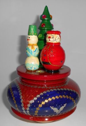 Santa with Xmas tree and snowman Music Box - 5