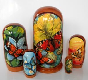 Butterflies Babushka Matryoshka nesting Doll  Babooshki Babushkas