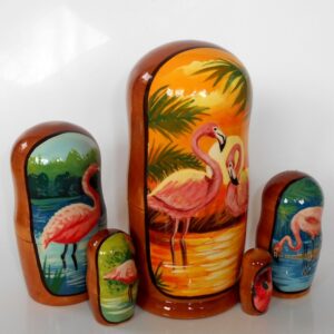 Pink Flamingo nesting Doll Babooshki s