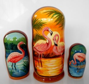 Pink Flamingo nesting Doll Babooshki s