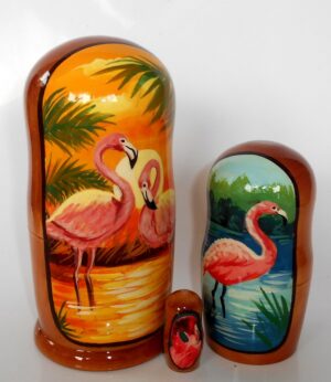 Pink Flamingo nesting Doll Babooshki s