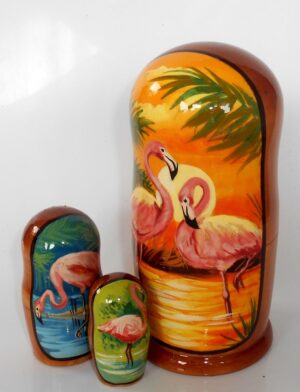 Pink Flamingo nesting Doll Babooshki s