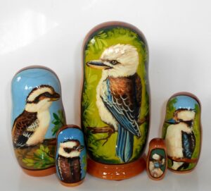 Kookaburra Babushka Matryoshka nesting Doll  Babooshki Babushkas