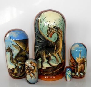 Mystic Dragon Babushka Matryoshka nesting Doll  Babooshki Babushkas  Babushka Matryoshka nesting Doll  Babooshki Babushkas