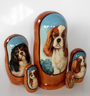 Doggy King Charles Cavalier nesting Doll Babooshki s
