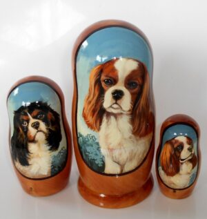 Doggy King Charles Cavalier nesting Doll Babooshki s