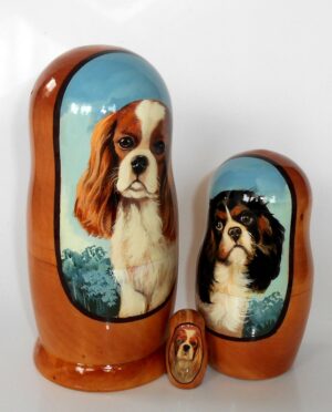 Doggy King Charles Cavalier nesting Doll Babooshki s