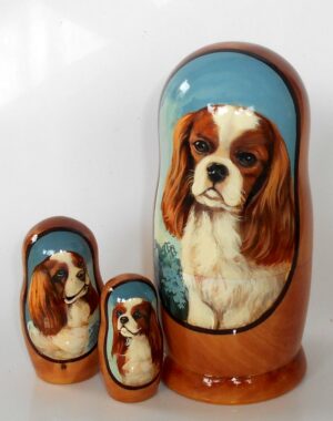 Doggy King Charles Cavalier nesting Doll Babooshki s