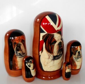 Doggy English BullDoggy nesting Doll Babooshki s