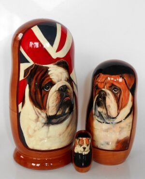 Doggy English BullDoggy nesting Doll Babooshki s