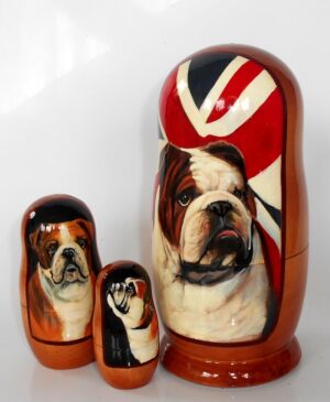 Doggy English BullDoggy nesting Doll Babooshki s