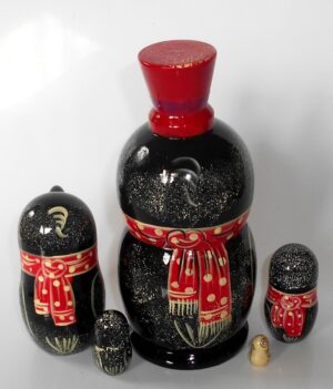 Funny Penguin in bowler hat 5-set nesting Doll Babooshki s