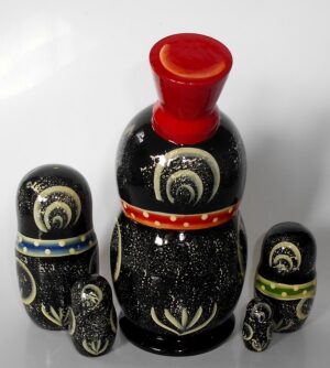Funny Penguin in bowler hat II 5-set nesting Doll Babooshki s