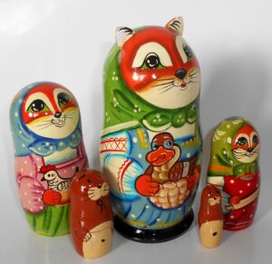 Funny red fox 5-set nesting Doll Babooshki s