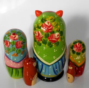 Funny red fox 5-set nesting Doll Babooshki s