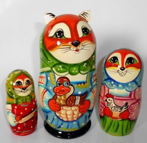 Funny red fox 5-set nesting Doll Babooshki s