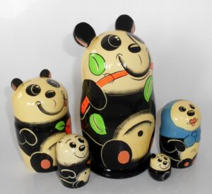 Funny Panda 5-set nesting Doll Babooshki s