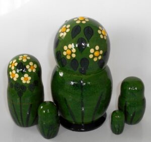 Funny Frog with flowers 5-set nesting Doll Babooshki s