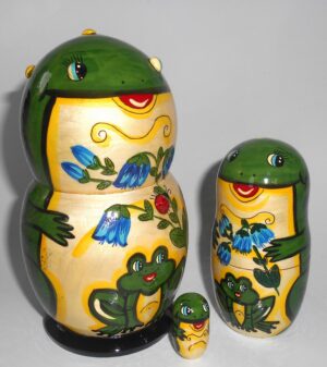 Funny Frog with flowers 5-set nesting Doll Babooshki s