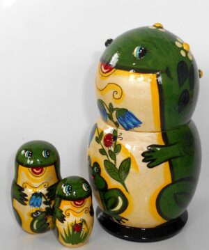 Funny Frog with flowers 5-set nesting Doll Babooshki s