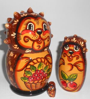 Funny brown hedgehog 5-set nesting Doll Babooshki s