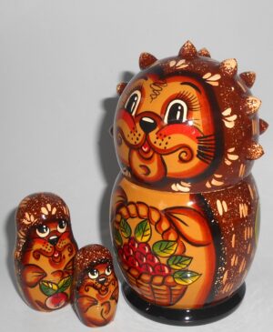 Funny brown hedgehog 5-set nesting Doll Babooshki s