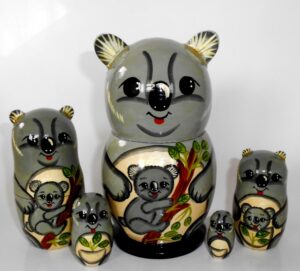 Funny Koala 5-set Babushka  Matryoshka nesting Doll Babooshki Babushkas