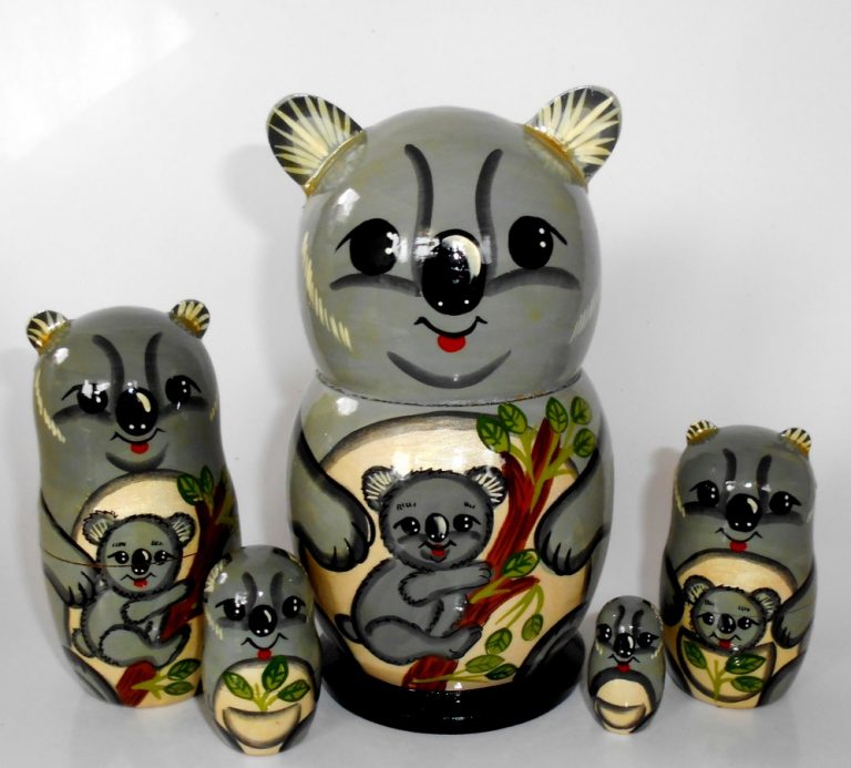 Funny Koala 5set Babushka Matryoshka Nesting Doll Babooshki Babushkas