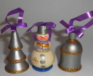 Christmas décor in silver 7-set nesting Doll Babooshki s BOX SET