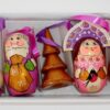 Christmas décor in violet/gold 7-set nesting Doll Babooshki s BOX SET
