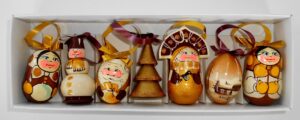 Christmas décor in gold 7-set   Babushka Matryoshka nesting Doll  Babooshki Babushkas BOX SET