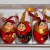 Christmas décor red/black/gold egg shape 7-set   Babushka Matryoshka nesting Doll  Babooshki Babushkas BOX SET
