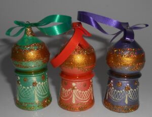 Christmas décor Churches pastel colours 7-set nesting Doll Babooshki s BOX SET
