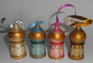 Christmas décor Churches pastel colours 7-set nesting Doll Babooshki s BOX SET
