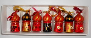Christmas décor Churches red/black/gold 7-set   Babushka Matryoshka nesting Doll  Babooshki Babushkas BOX SET