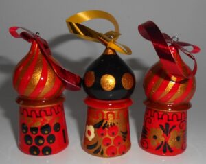 Christmas décor Churches red/black/gold 7-set nesting Doll Babooshki s BOX SET