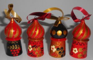 Christmas décor Churches red/black/gold 7-set nesting Doll Babooshki s BOX SET