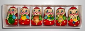 Christmas décor six Santas 6-set   Babushka Matryoshka nesting Doll  Babooshki Babushkas BOX SET