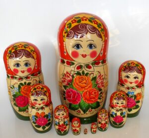 GIANT Semenov green dress 10-set Babushka giant Babushka Matryoshka nesting Doll Babooshki Babushkas Classic Village Traditional